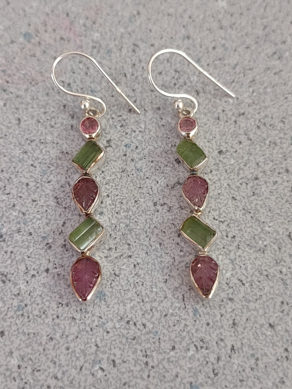 Sterling Tourmaline Dangles